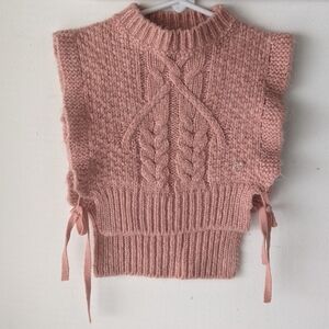 Abel & Lula Pink Cardigan With Open Side/ loated Size 4
